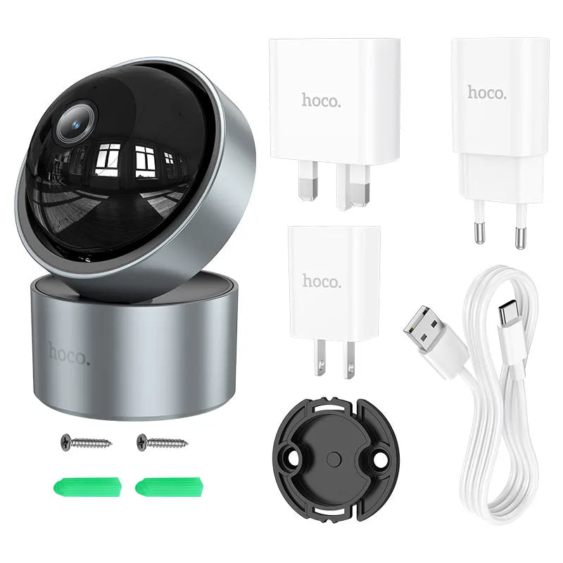 Hoco Computer Camera IP CAMERA HOCO D5 Indoor PTZ HD camera black Gray – RelifeTech