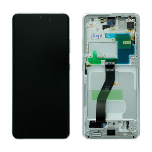 Change Glass Original Assembly with Frame for Samsung Galaxy S21 Ultra 5G LCD Screen Display