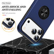Cases Cover For iPhone 17 Pro Case PC + TPU Phone Cover with Rotatable Ring Holder - Blue