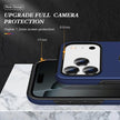 Cases Cover For iPhone 17 Pro Case PC + TPU Phone Cover with Rotatable Ring Holder - Blue