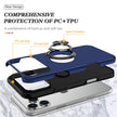 Cases Cover For iPhone 17 Pro Case PC + TPU Phone Cover with Rotatable Ring Holder - Blue