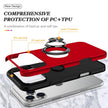Cases Cover For iPhone 17 Pro Case PC + TPU Phone Cover with Rotatable Ring Holder - Red