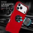 Cases Cover For iPhone 17 Pro Case PC + TPU Phone Cover with Rotatable Ring Holder - Red