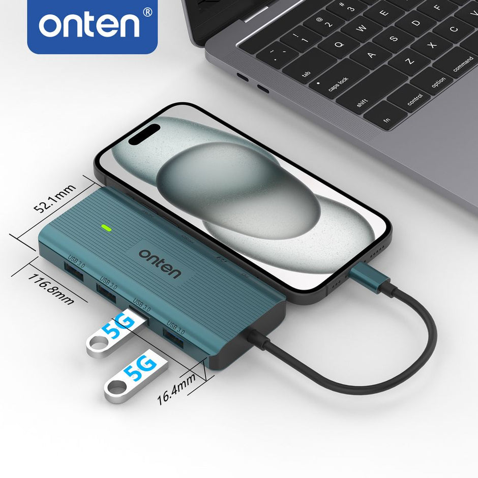 Onten 9-in-1 USB-C Multi-Function Docking Station – Ultimate Connectivity Hub
