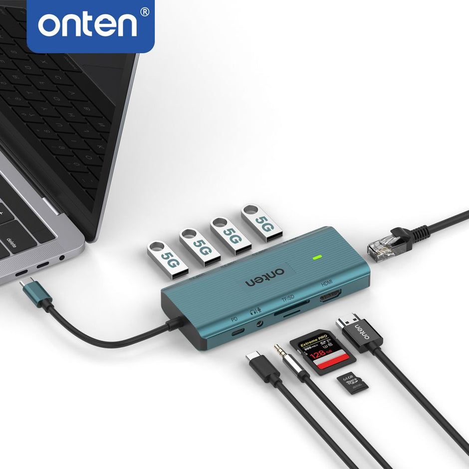 Onten 9-in-1 USB-C Multi-Function Docking Station – Ultimate Connectivity Hub