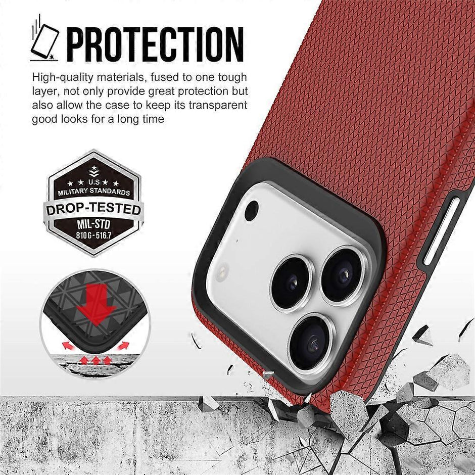 For iPhone 17 Pro Max Case Compatible with MagSafe Protective TPU+PC Phone Cover Red