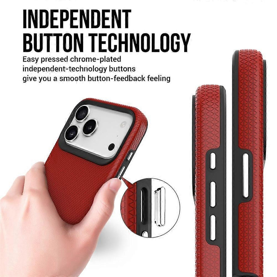 For iPhone 17 Pro Max Case Compatible with MagSafe Protective TPU+PC Phone Cover Red