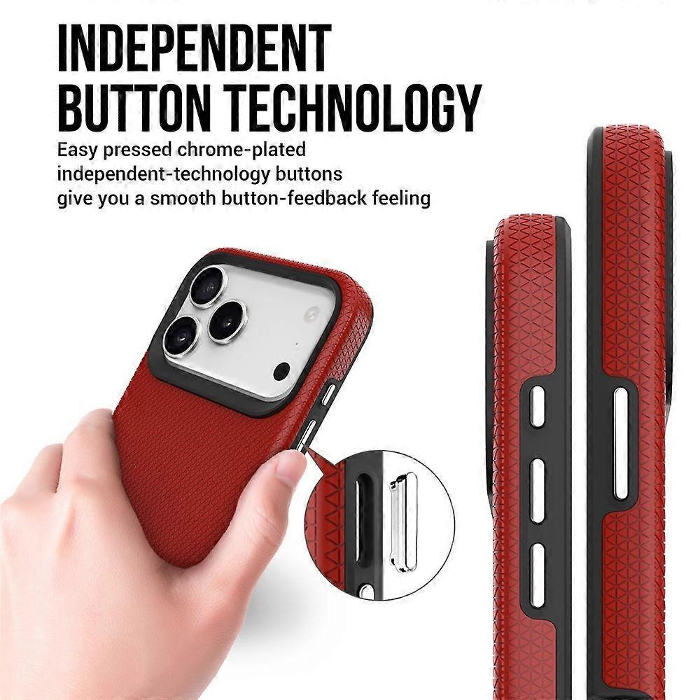 For iPhone 17 Pro Max Case Compatible with MagSafe Protective TPU+PC Phone Cover Red