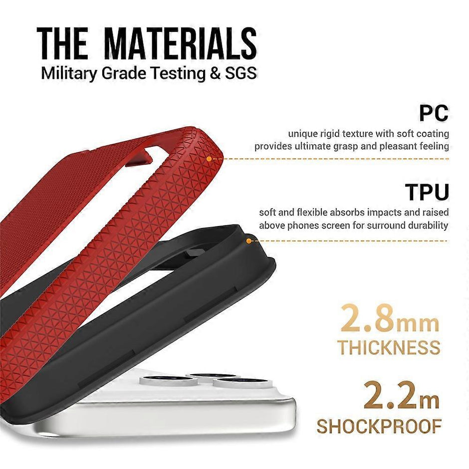 For iPhone 17 Pro Max Case Compatible with MagSafe Protective TPU+PC Phone Cover Red