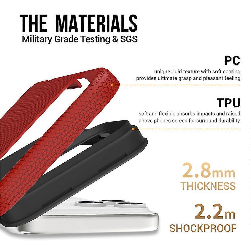 For iPhone 17 Pro Max Case Compatible with MagSafe Protective TPU+PC Phone Cover Red
