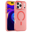 For iPhone 17 Pro Max Case Compatible with MagSafe TPU + PC Matte Translucent Phone Back Cover Red