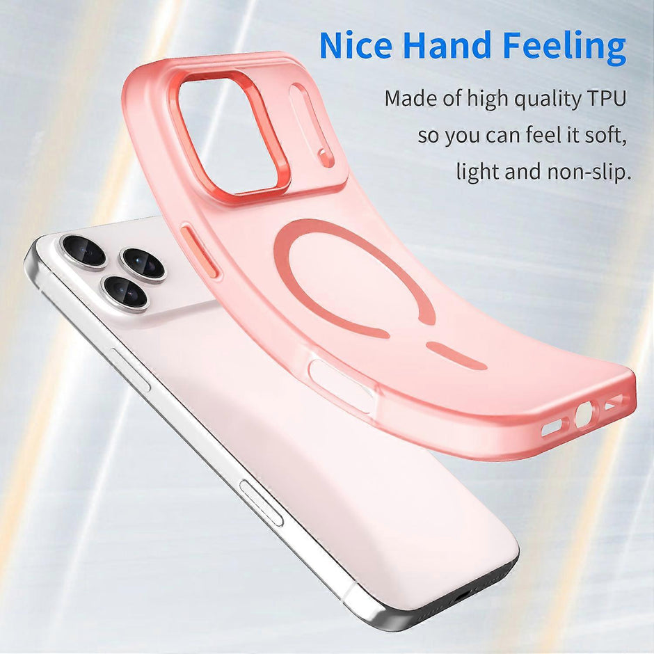 For iPhone 17 Pro Max Case Compatible with MagSafe TPU + PC Matte Translucent Phone Back Cover Red