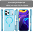 For iPhone 17 Pro Max Case Compatible with MagSafe TPU + PC Matte Translucent Phone Back Cover Blue