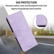 TKdaddy For iPhone 17 Pro Case Solid Color Leather Wallet Protective Phone Cover Purple