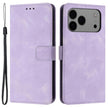 TKdaddy For iPhone 17 Pro Case Solid Color Leather Wallet Protective Phone Cover Purple