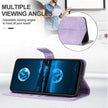 TKdaddy For iPhone 17 Pro Case Solid Color Leather Wallet Protective Phone Cover Purple