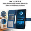 TKdaddy For iPhone 17 Pro Max Case Solid Color Leather Wallet Protective Phone Cover Blue