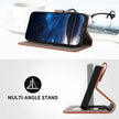 TKdaddy For iPhone 17 Pro Leather Case Solid Color Phone Cover with Wallet Camel