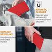 TKdaddy For iPhone 17 Pro Leather Case Solid Color Phone Cover with Wallet Red