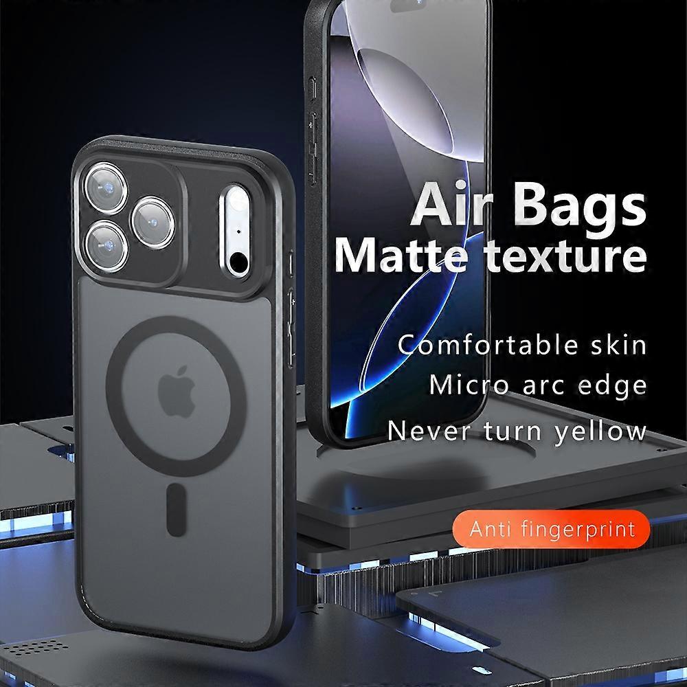 For iPhone 17 Pro Max Case Compatible with MagSafe TPU+PC Matte Phone Cover- Black