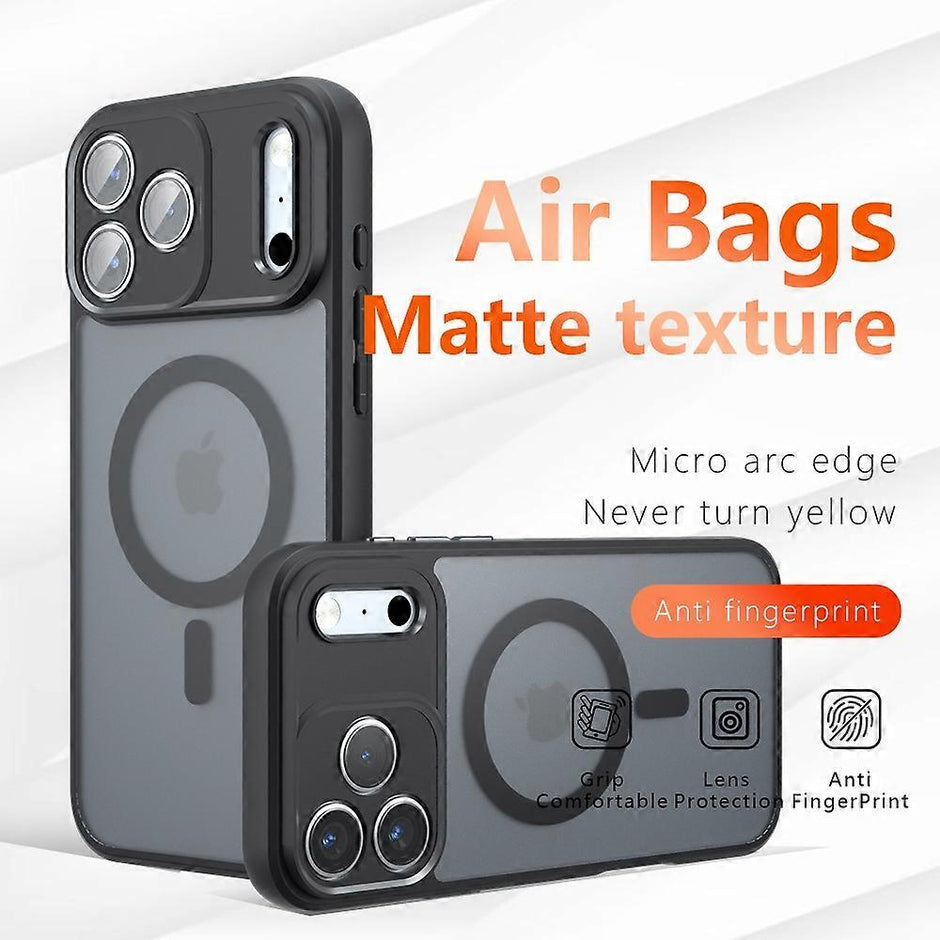 For iPhone 17 Pro Max Case Compatible with MagSafe TPU+PC Matte Phone Cover- Black