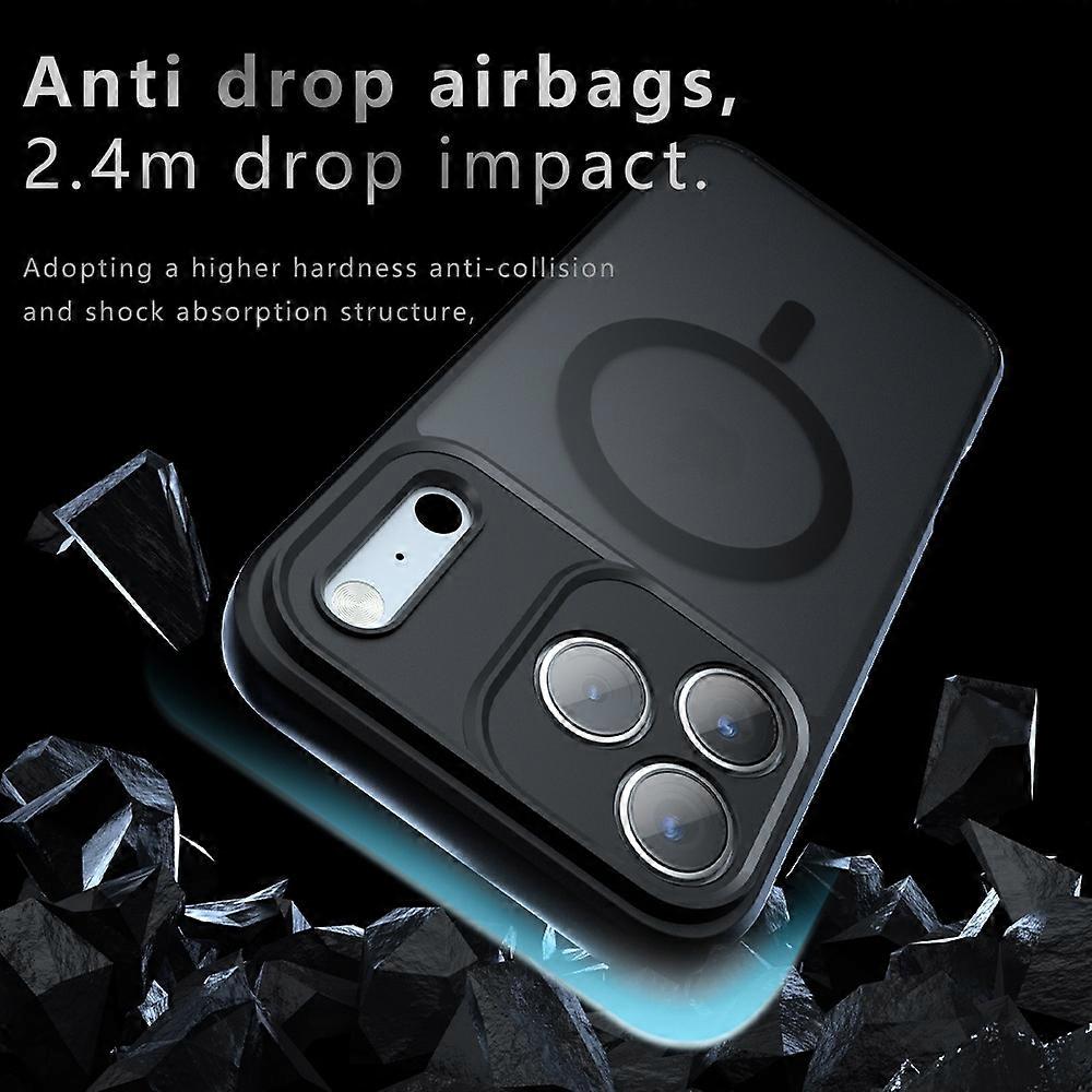 For iPhone 17 Pro Max Case Compatible with MagSafe TPU+PC Matte Phone Cover- Black