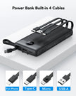 RelifeTech 20000mAh Power Bank with Built-in Cables