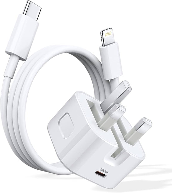 USB-C 20W Power Adapter with 1M Fast Charging Cable – White
