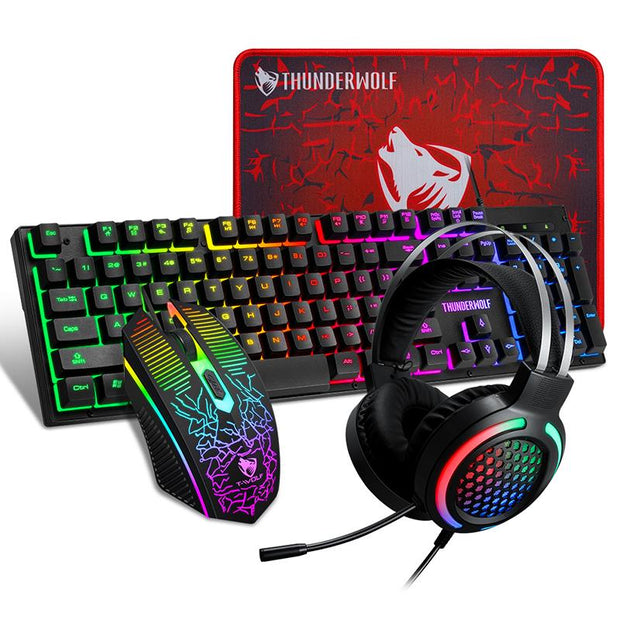4-in-1 Gaming Combo – Mouse, Keyboard, Headset & Mouse Pad for Ultimate Gameplay