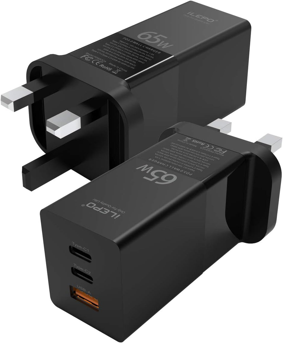 65W USB-C Wall Charger – High-Speed PD Charging for MacBook Pro, Smartphones, and More