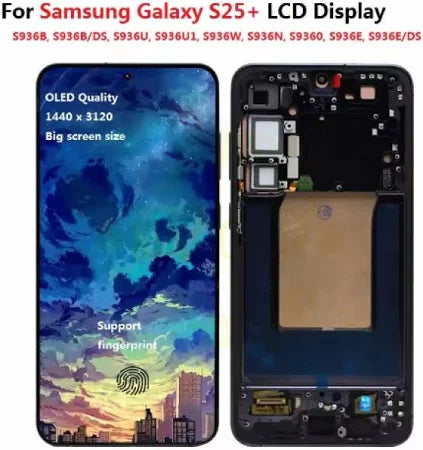 Samsung Galaxy S25 Plus Service Pack Phantom Black Touch Screen Display With Frame