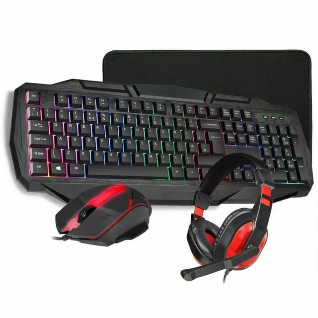 4-in-1 Gaming Combo – Mouse, Keyboard, Headset & Mouse Pad for Ultimate Gameplay
