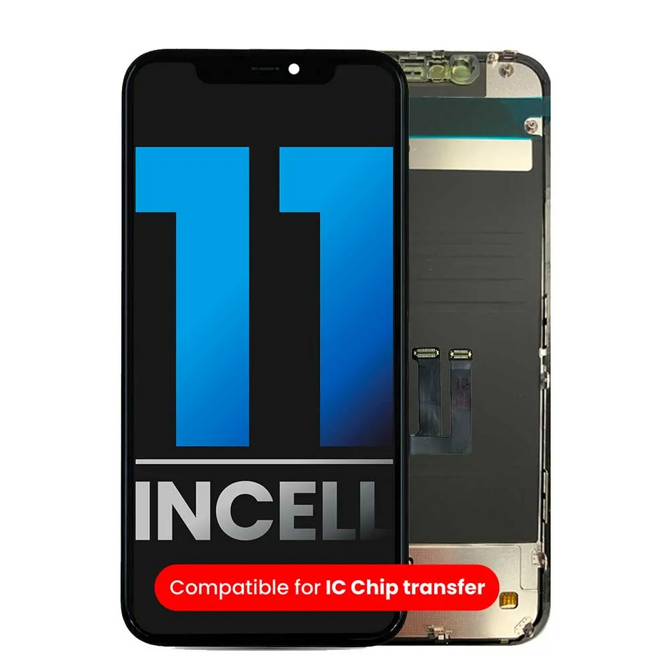 LCD Screen Display Digitizer Frame Assembly With Steel Plate Pre-Installed Compatible For iPhone 11 Incell