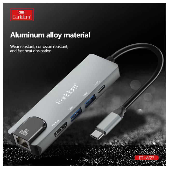 Earldom ET-W27 5-in-1 USB-C Hub – Expand Your Connectivity