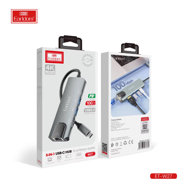 Earldom ET-W27 5-in-1 USB-C Hub – Expand Your Connectivity