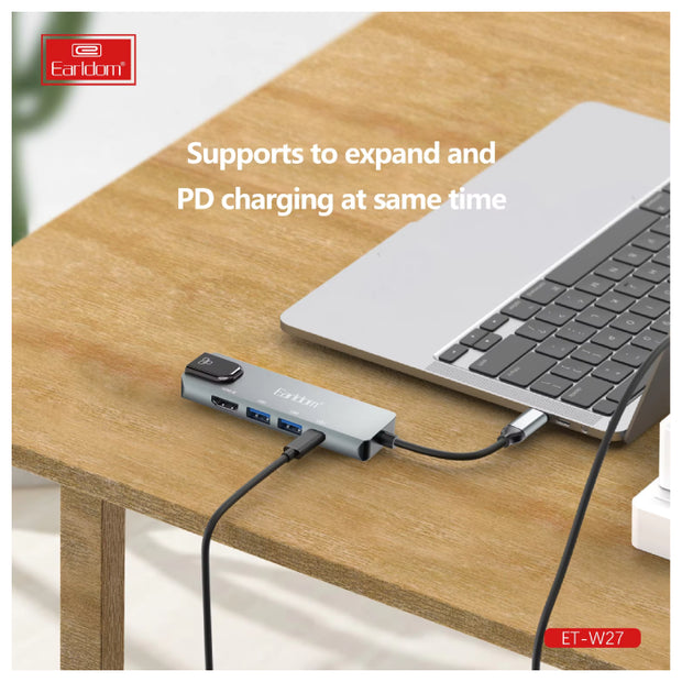 Earldom ET-W27 5-in-1 USB-C Hub – Expand Your Connectivity