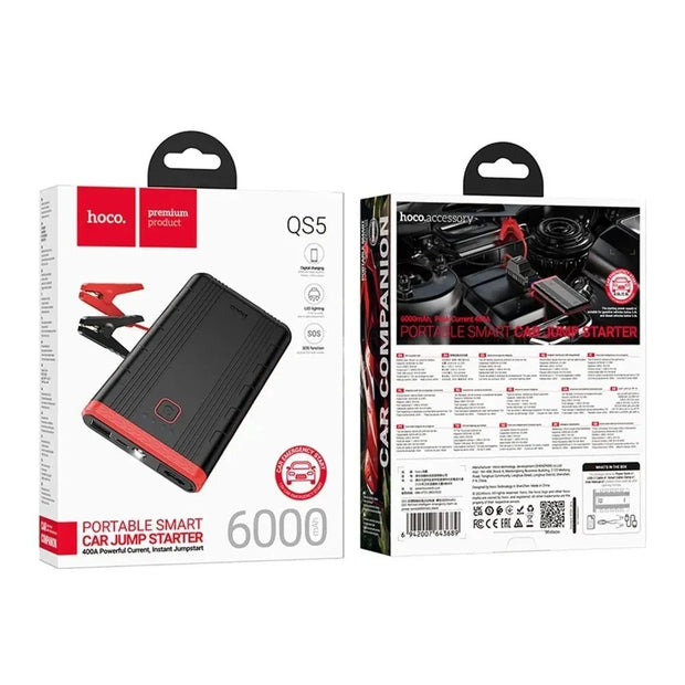 Hoco QS5 Portable Car Battery Jump Starter 6000mAh Power Bank with LED Light