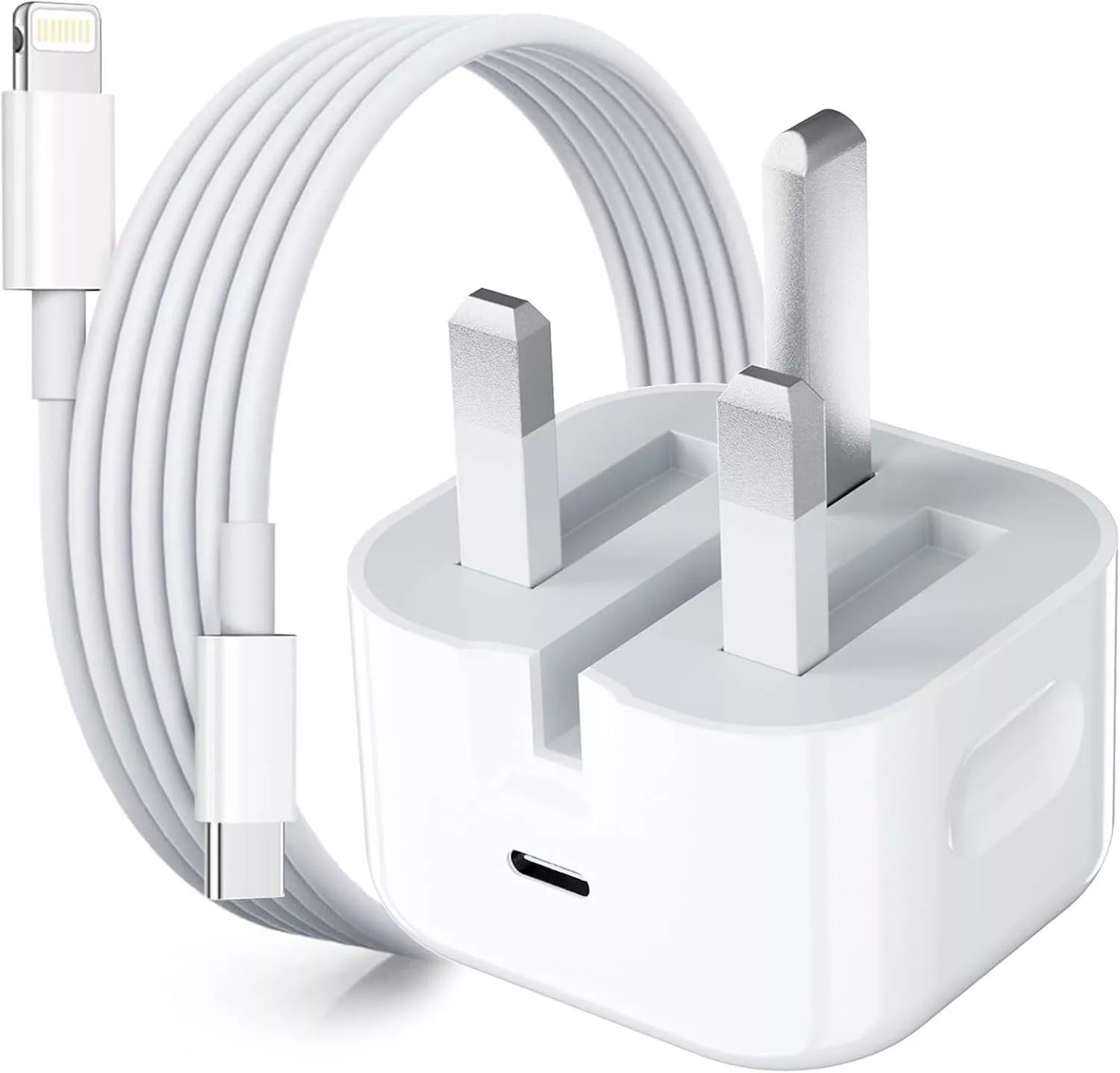 USB-C 20W Power Adapter with 1M Fast Charging Cable – White