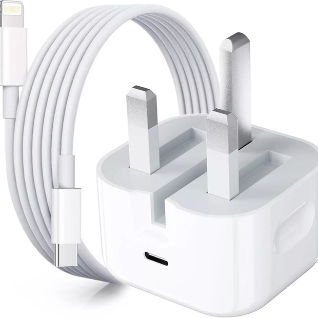 USB-C 20W Power Adapter with 1M Fast Charging Cable – White