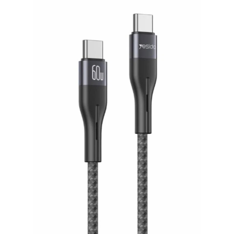 Yesido 60W Dual Type-C to Type-C Fast Charging & Data Sync Cable Braided