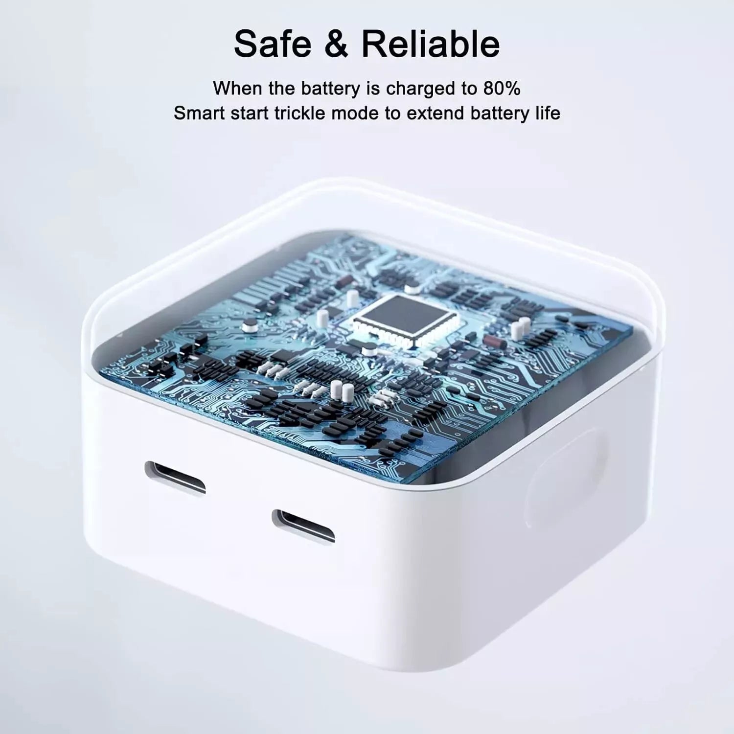Dadu 50W Super Fast Dual USB-C Charger Plug with Cable – Foldable 2-Port Adapter