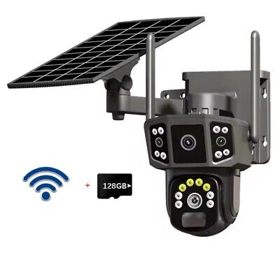 Wireless Outdoor Smart Solar Camera Three lens V380 Bullet Dome linkage camera Wifi 128GB memory PTZ 360